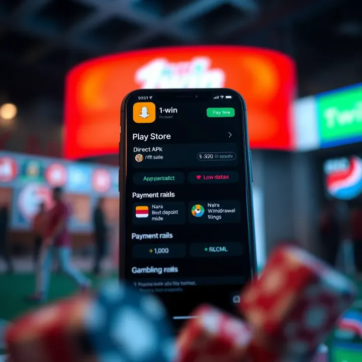 User navigating the 1win Shop Mobile app interface on a smartphone in Nigeria