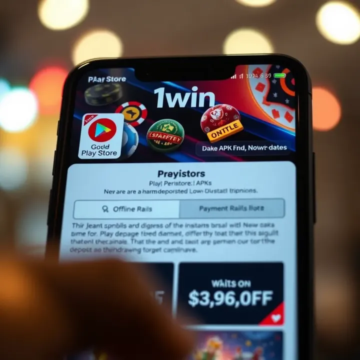 Mobile device displaying the user interface of an older 1win Shop application version